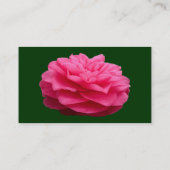 ピンクのカメリア – ダークグリーン 名刺 (裏面)