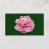 ピンクのカメリア – ダークグリーン 名刺 (裏面)