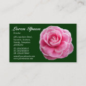 ピンクのカメリア – 濃い緑003300 名刺 (裏面)