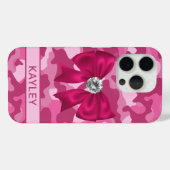 ピンクのカモフラージュ柄がキラキラ輝く名入れデザイン Case-Mate iPhoneケース (裏面 (横))