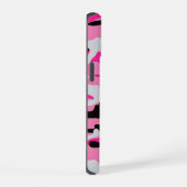 ピンクのカモフラージュ柄 iPhone 15ケース (右側面)