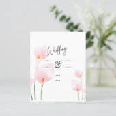 ピンクのカラのユリの写真オーバーレイ結婚式の招待 (スタンド正面)