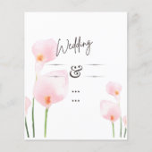 ピンクのカラのユリの写真オーバーレイ結婚式の招待 (正面)