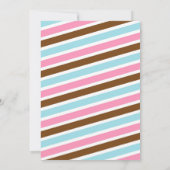 ピンクのカラフルなドットのドーナツ 誕生日招待 招待状 (裏面)