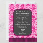 ピンクのカラフルダマスクの結婚式 招待状 (正面)