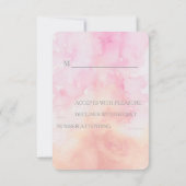 ピンクのカラーコリンビアの花の水彩画ウェディング 出欠カード (裏面)