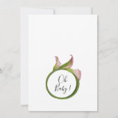 ピンクのカラー リリー エレガント & モダン フラワーデザイン | 白 招待状 (裏面)