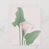 ピンクのカラー リリー 花の発表 案内状 (正面/裏面)