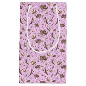 ピンクのカワウソ スモールペーパーバッグ (正面)