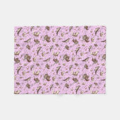 ピンクのカワウソ フリースブランケット (正面(横))