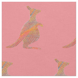 ピンクのカンガルーによってとかされる綿の女の子の生地 ファブリック