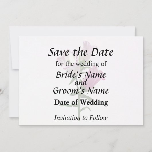 ピンクのカンタベリー ベル セーブザデート (正面)