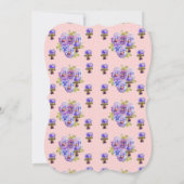 ピンクのカントリー ローズ フラワー 40歳の誕生日招待状 招待状 (裏面)