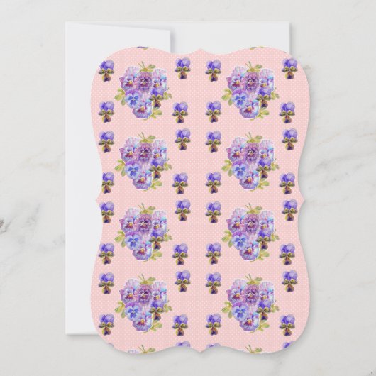 ピンクのカントリー ローズ フラワー 40歳の誕生日招待状 招待状 (裏面)