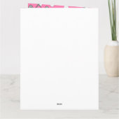 ピンクのカートの女性ゴルファーとゴルフ40th誕生日 カード (裏面)