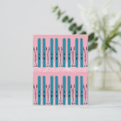 ピンクのカードに青いスキー シーズンカード (スタンド正面)