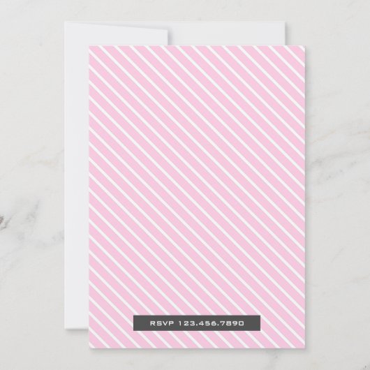 ピンクのカーニバルサーカスガールズベイビーシャワー 招待状 (裏面)