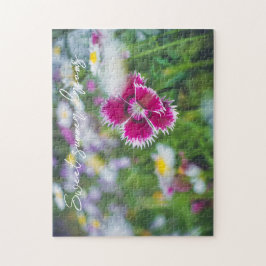 ピンクのカーネーションとデイジー ジグソーパズル