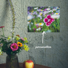 ピンクのカーネーションとデイジー ポスター