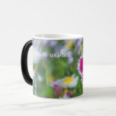 ピンクのカーネーションとデイジー モーフィングマグカップ (正面左)