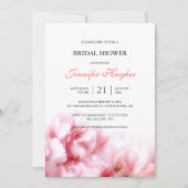 ピンクのカーネーションのブライダルシャワーの招待状 招待状 (正面)