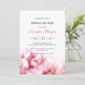 ピンクのカーネーションのブライダルシャワーの招待状 招待状 (スタンド正面)