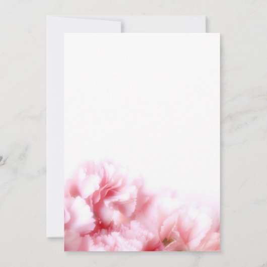 ピンクのカーネーションのブライダルシャワーの招待状 招待状 (裏面)