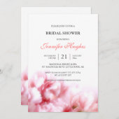 ピンクのカーネーションのブライダルシャワーの招待状 招待状 (正面/裏面)