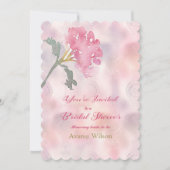 ピンクのカーネーションのブライダルシャワー 招待状 (正面)