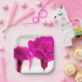 ピンクのカーネーションの紙皿 ペーパープレート (パーティー)