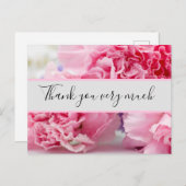 ピンクのカーネーションの背感謝してい景を表示 ポストカード (正面/裏面)