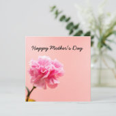 ピンクのカーネーションの花が咲く母の日 カード (スタンド正面)
