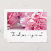 ピンクのカーネーションの花が白い背景にあります ポストカード (正面/裏面)