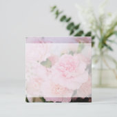 ピンクのカーネーションの花すべてパーティー空白の招待状 招待状 (スタンド正面)