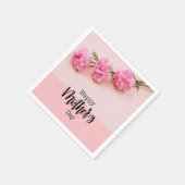 ピンクのカーネーションの花と母の日を楽しむ|過去記事 スタンダードカクテルナプキン (角)