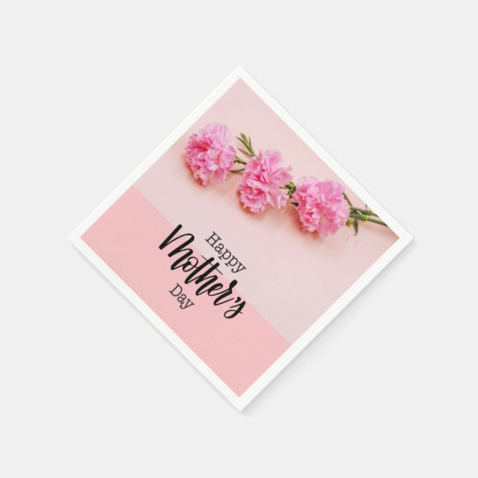 ピンクのカーネーションの花と母の日を楽しむ|過去記事 スタンダードカクテルナプキン (角)