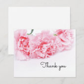ピンクのカーネーションの花のサンキューカード- エレガント サンキューカード (正面/裏面)