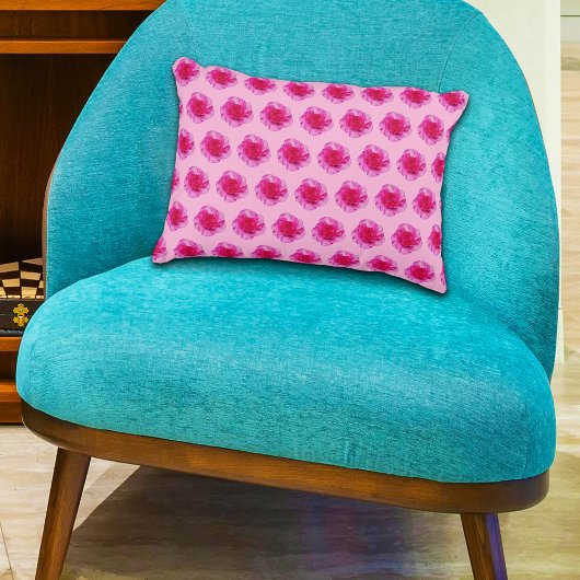 ピンクのカーネーションの花の継ぎ目のないパターン アクセントクッション