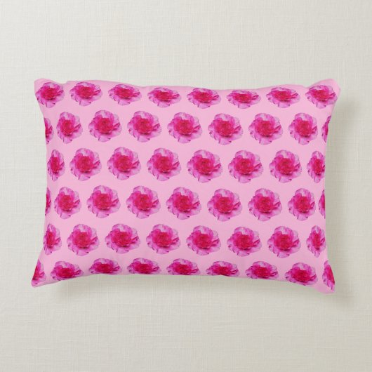ピンクのカーネーションの花の継ぎ目のないパターン アクセントクッション (裏面)
