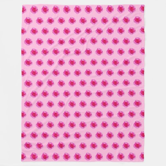 ピンクのカーネーションの花の継ぎ目のないパターン フリースブランケット (正面)