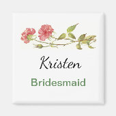 ピンクのカーネーションの花嫁 マグネット (正面)