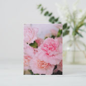 ピンクのカーネーションの花 ビンテージスタイルの写真 ポストカード (スタンド正面)