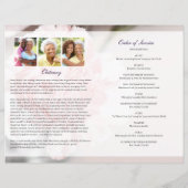 ピンクのカーネーションを使った葬儀プログラムテンプレート (裏面)