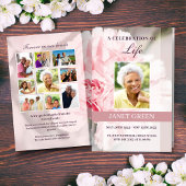 ピンクのカーネーションを使った葬儀プログラムテンプレート