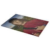 ピンクのカーネーションを持つ強い男（ルネサンス美術） カッティングボード (角)