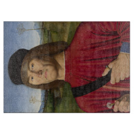 ピンクのカーネーションを持つ強い男（ルネサンス美術） カッティングボード