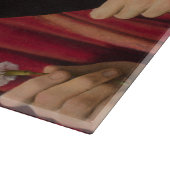 ピンクのカーネーションを持つ強い男（ルネサンス美術） カッティングボード (角)