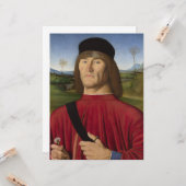 ピンクのカーネーションを持つ強い男（ルネサンス美術） カード (正面/裏面インサイチュ)