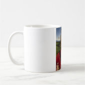 ピンクのカーネーションを持つ強い男(ルネサンス美術) コーヒーマグカップ (左)