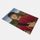 ピンクのカーネーションを持つ強い男（ルネサンス美術） ドアマット (アングル)